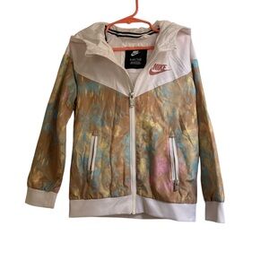 Nike Kids Colorful Hooded Windbreaker Jacket with Zipper